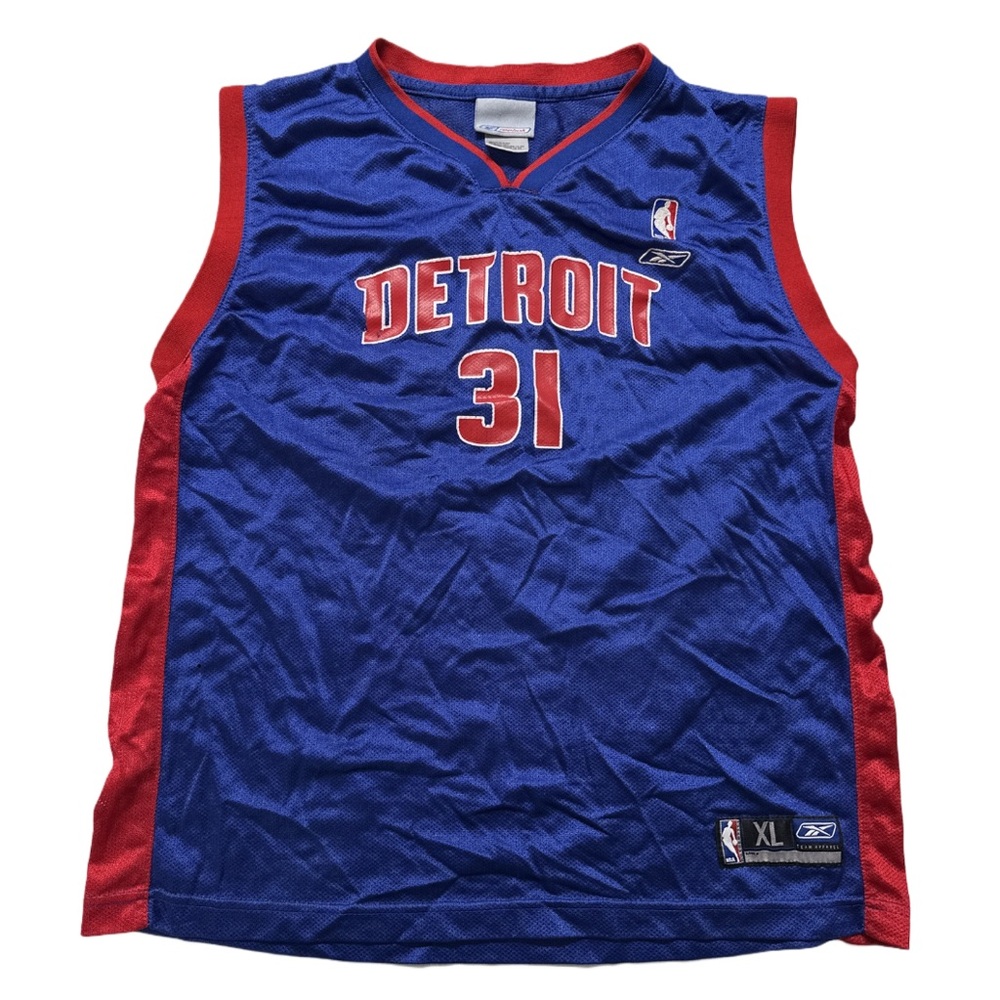 VTG REEBOK boy's NBA detroit pistons darko miličić #31 jersey, XL (18-20).